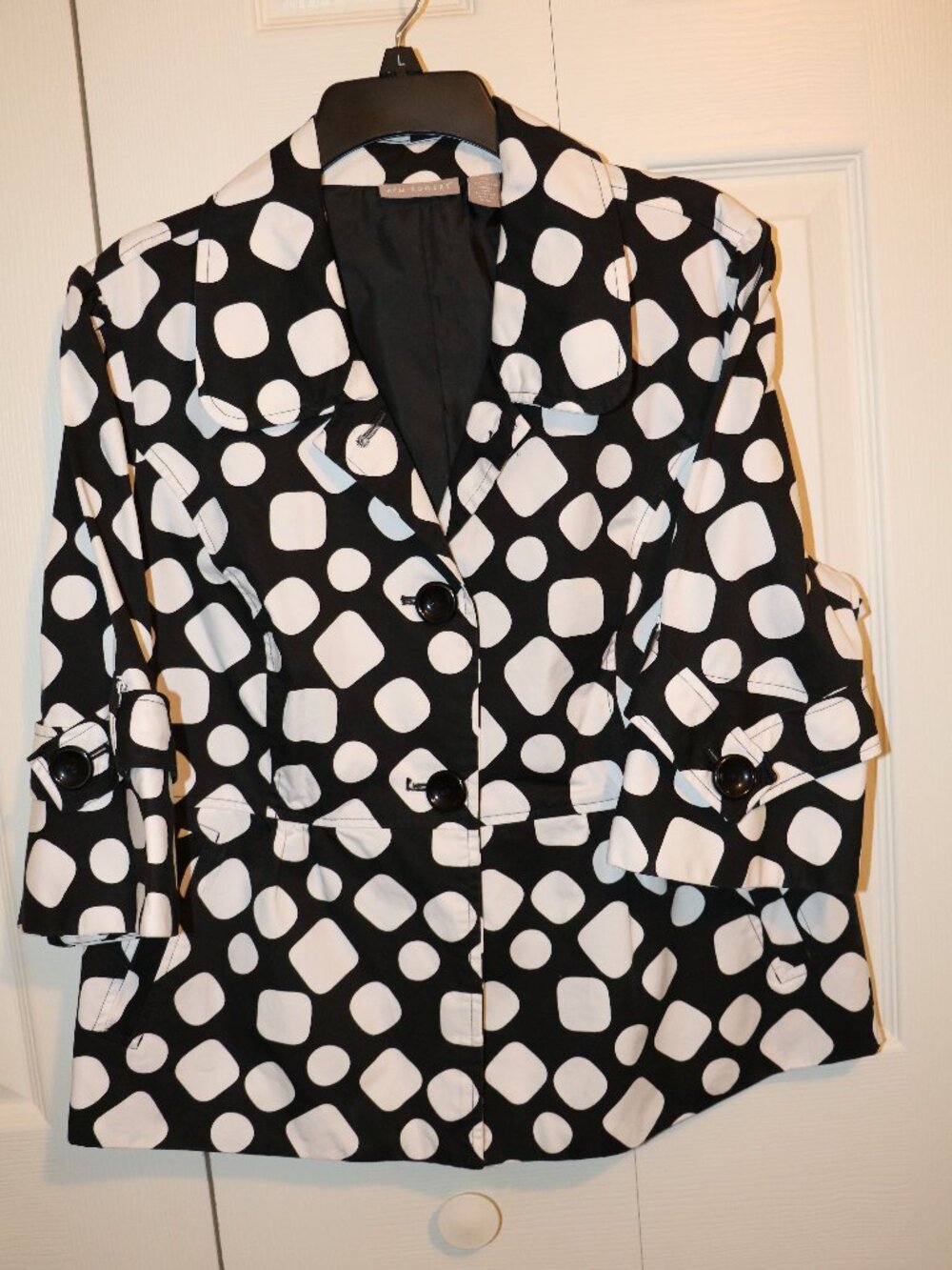 Kim Rogers XL Womens Cotton Jacket 3/4 sleeves lined, NWOT